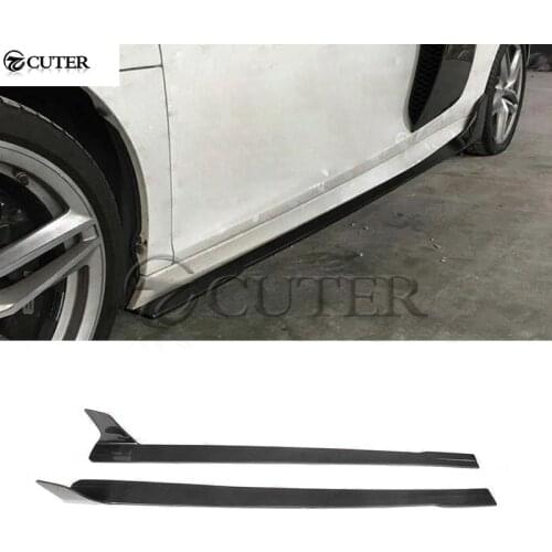 For Audi R8 V10 PLUS car side skirts Carbon fiber apron body kit moulding trims 08-14