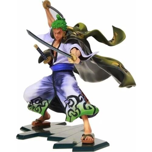 24cm ONE PIECE Anime Figure Roronoa Zoro figure POP Wano Country Zoro Juro Santo Ryu Combat Edition Boxed Figure Ornaments