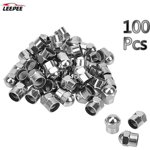 Chrome Plated Airtight Cover Car Tyre Air Pressure Caps Car Wheel Tire Valve Stem Cap 100Pcs Tire Accessories Car Styling