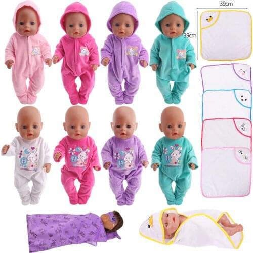 Doll Cartoon Pajamas&Nightgown Fit 18Inch American&43CM Born Baby Clothes Accessories Generation,Birthday Girls Russia Toy Gift