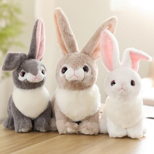 32/40CM Cute Simulation Rabbit Bunny Toys Stuffed Lovely Lifelike Hare Animal Plush Doll For Kids Children Soft Pillow Nice Gift