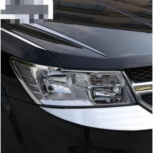 ABS chrome front head and back tail light lamp cover trim for Dodge Journey 2009-2018