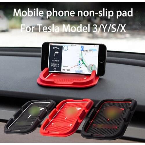 Smart Car Phone Mat Holder Anti-skid Silicone For Tesla Model 3/Y/X/S Three Wireless Accessories Cell Tesla Model3 2021 For Car