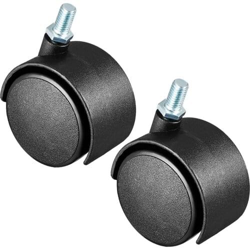 Uxcell 1 inch Swivel Caster wheels Nylon 360 Degree Threaded Stem 2inch M8x15mm