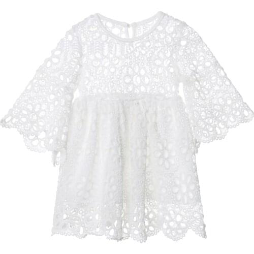 2020 New White Mother and Daughter Floral Dress Parent-child Lace Dress Family Matching Outfits