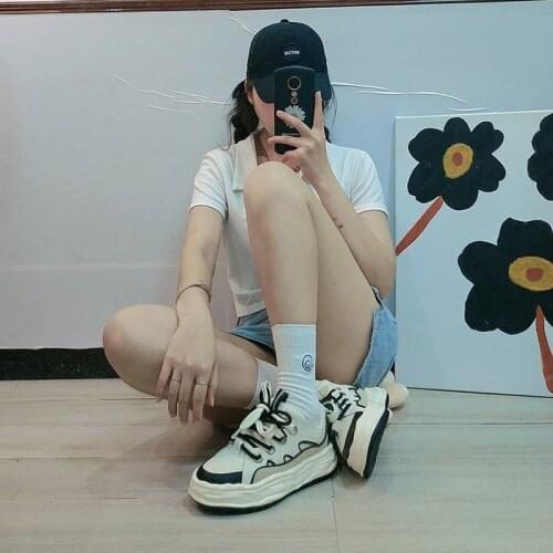 Mr Co New Fashion Little White Shoes Female Street Shooting Daddy Thick-soled 2021 New Dissolving Shoes Sneakers