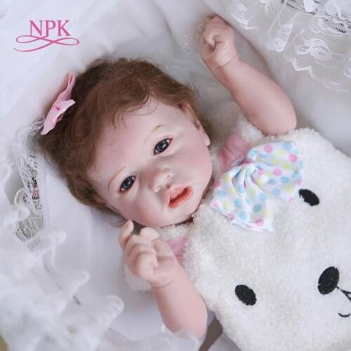 NPK 56CM 100% hand-made soft full body silicone detailed painting collectibles rebborn baby doll can take bath