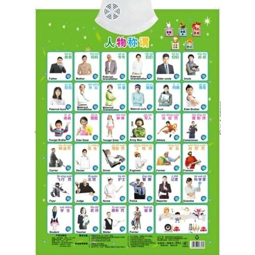 Figues Appellation Job Name Learning Card Book Baby Sound Wall Chart Early Educational Enlightenment Electronic Toys For Kid