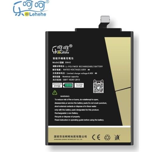 Original LEHEHE BN40 Battery for Xiaomi Redmi 4 Pro Prime 3G RAM 32G ROM 4100mAh CellPhone Replacement Batteries with Tools Gift