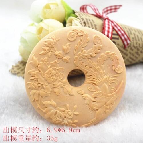 P658 Phoenix peony handmade soap mould fragrant plaster mold chocolate cake mold