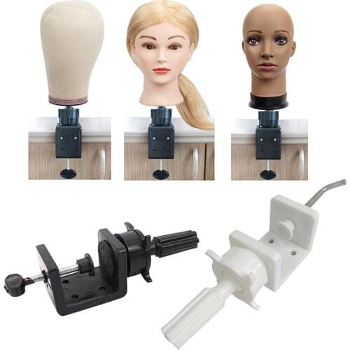 Hair Salon Mannequin Canvas Head Wig Holder Desk Table Clamp Clip Tool Adjustable Height Cosmetology Mannequin Stand