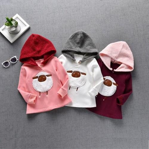 Baby Girs Letter Hooded Cartoon sheep Princess Dress kids Sweatshirt Outfits Hooded children clothing