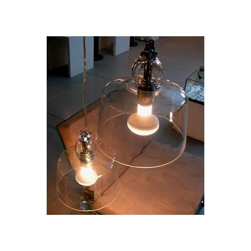 Transparent white black chrome color Produzione Privata Acquatinta Pendant Light Suspension Lamp blown glass shiny chromed metal