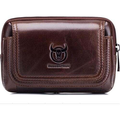 Genuine Leather Fanny Waist Bag Men Belt Bum Leg Hip Packs for Men Mini Multi Phone Box Wallet and Purse Outdoor Coin Card Pouch