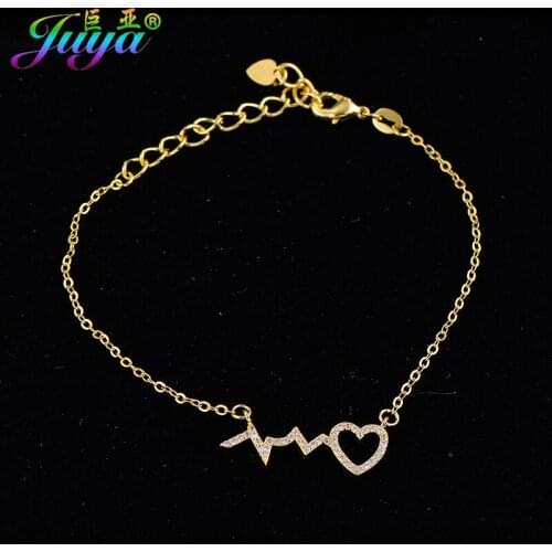 Christmas Gift Women Fashion Jewelry Findings Cubic Zirconia Mood Heart Connector Charm Bracelets New Years Gift Necklace DIY