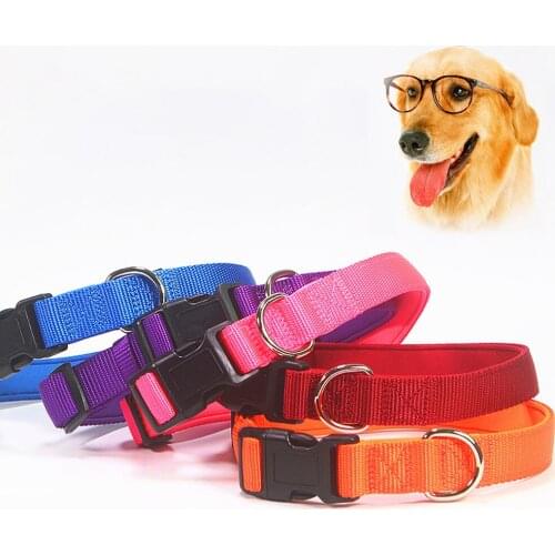 S/M/L 6 Colors Adjustable Dogs Collar Outdoor Walking Reflection Tough Nylon for Big Medium and Puppy Training Pets Supplies