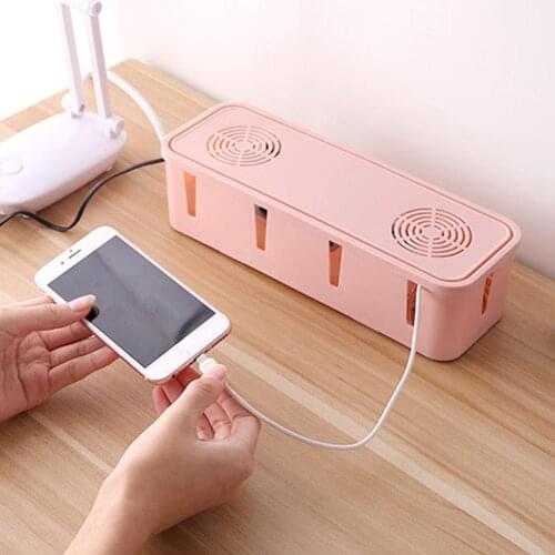 Power Strip Socket Organizer Box Hide TV Computer Wires Cable Management Case Anti Dust Desk Charger Network Line Storage