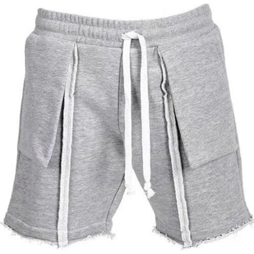 Summer New Cotton Sports Shorts Jogger Fitness Shorts Fashion Loose Solid Mens Sports Shorts Street Hip Hop Casual Shorts
