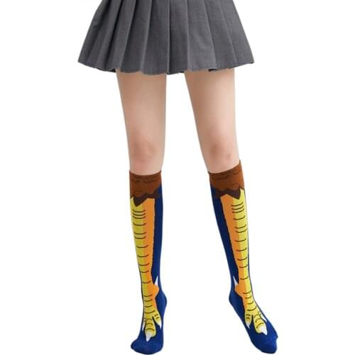 Crazy Funny Chicken Legs Socks Knitted Chicken Knee Thigh High Socks Chicken Leg Feet Socks for Women Girls