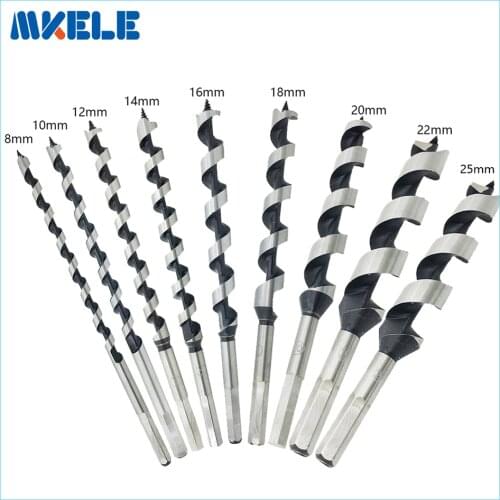 9pcs bits Quality Steel Sharp Twist Drill Auger Bit For Electrical Drill Woodworking Tools 8/10/12/14/16/18/20/22/25*230mm