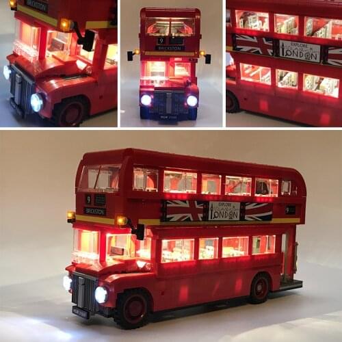Led Light Set For Lego technic 10258 London bus Building bricks Compatible 21045 Creator City Blocks Toys Gifts (only LED light)