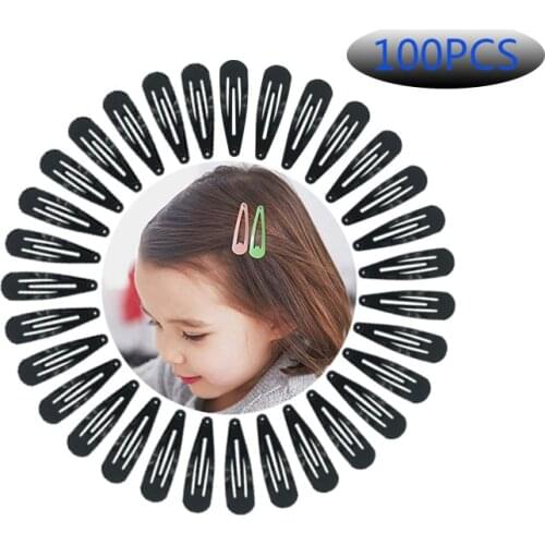 5cm Mix Solid Color Metal Hairgrip Girls Snap Hair Clip for Children Baby Clips Hair Accessories Women Barrettes Clip Pins BCC05