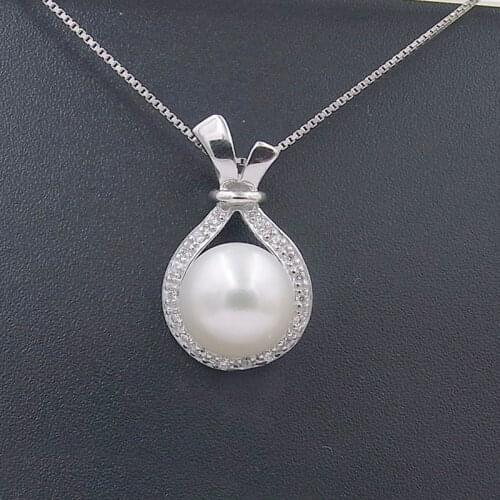 Sinya 925 sterling silver natural pearl pendant necklace for women fashion design fine jewelry with 18inch 0.8mm box chain