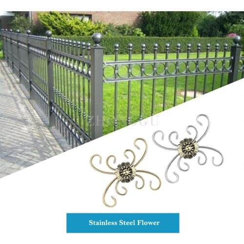1 Piece Courved Stainless Steel Flower European Art Door Decoration Accessories Guardrail Window Fence Flower Metal Work