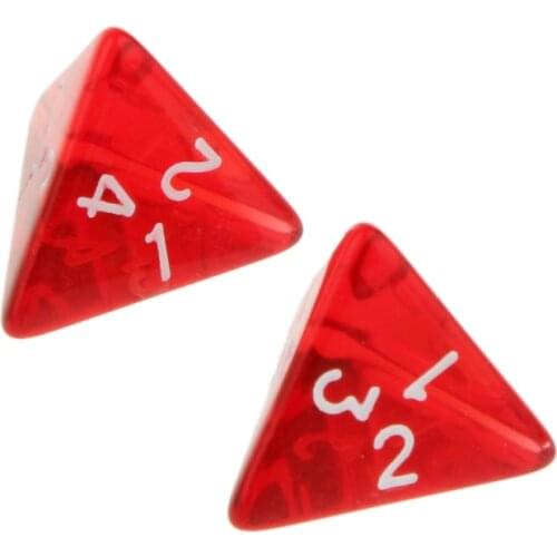 10Pcs/Set Multi-sided Dice D&D Game Colored Polyhedral Dice Role Play, 4 Sided Dices (5 Red + 5 Blue)