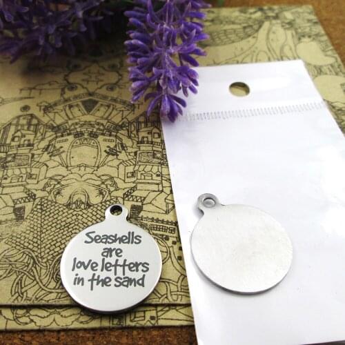 10pcs--"seashells are love letters in the sand"stainless steel charms more style for choosing DIY Charms pendants for necklace