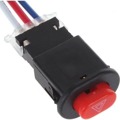 Hazard Light Double Flash Emergency Lamp Button Switch 3 Wires Lock 100mm 5A