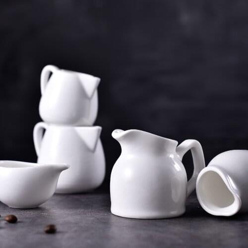 White Ceramic Milk Jugs Coffee Pot Milk Frothing Pitcher Espresso Barista Craft Latte Art Cappuccino Cream Frother Cups Maker
