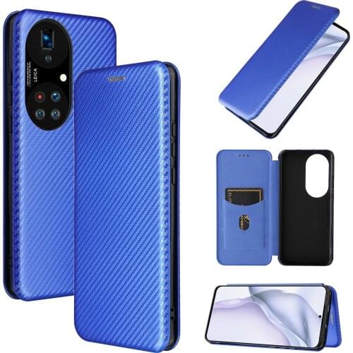 For Huawei Y5P Y9S Y6 2019 Y9A Y6P Case Carbon Fiber Flip Leather Magnetic Wallet Stand Cover For Honor 30S 30 9X Pro 8S 2020