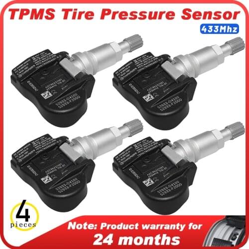 4x OEM 52933-D4100 TPMS 433Hmz Tire Pressure Sensor for kIA e-Soul Niro Optima JF SoulSK32015 2016 2017 2018 2019