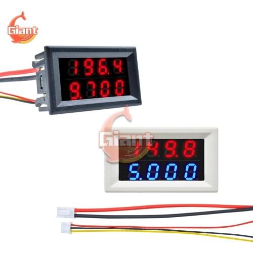 DC 200V/100V10A Dual Digital LED AMP Panel DC Voltmeter Ammeter 4 Bit 5 Wires Voltage Volt Current Meter Power Supply