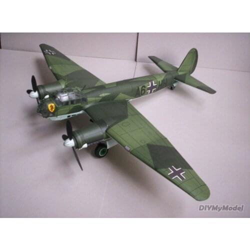 DIYMyModeI German Junker JU-88A dive bomber DIY Handcraft Paper Model KIT Handmade Toy Puzzles Gift Movie props