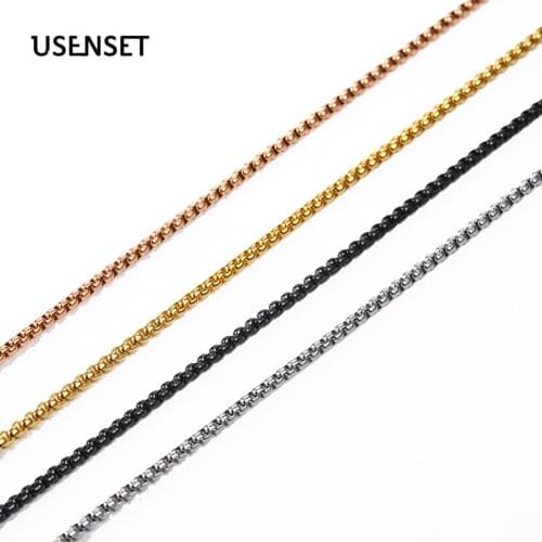 2MM 2.5MM 3MM Rope Chains Stainless Steel Necklace DIY Long Necklaces Jewelry for Women Men Statement 45CM-75CM