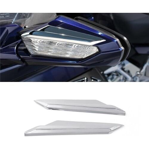 For Honda Goldwing 1800 GL1800 2018 2019 2020 Chrome Rear View Side Mirror Trims Turn Signal Decorative Covers