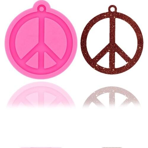 Food Grade Silicone Mold Peace Sign Keychain Epoxy Mould Candy Chocolate Cake Decorating Mold Pendant Jewelry Making Tools