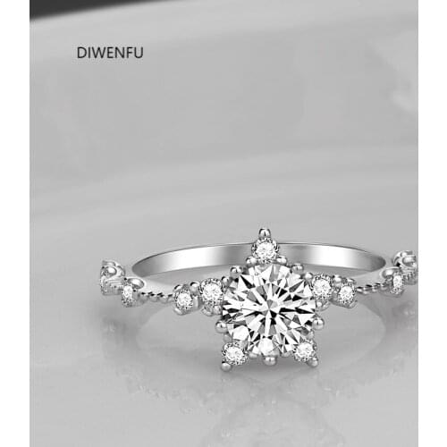 Real S925 Sterling Silver Natural Star Diamond Rings for Women Fine Solid 925 Jewelry Anillos Mujer Bizuteria Gemstone Ring