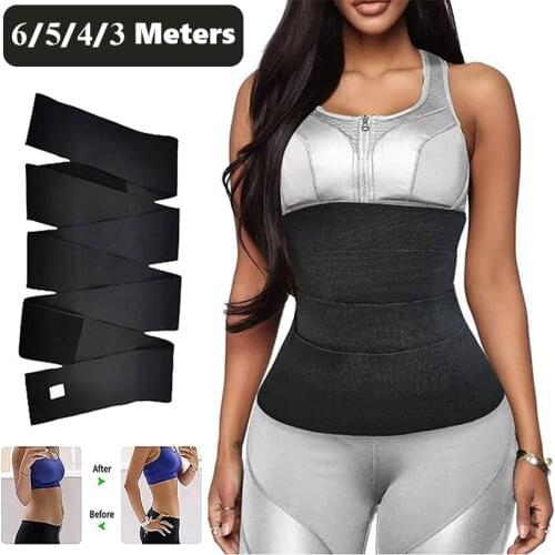 Free Size Waist Trainer Corset Body Shapewear Women Long Torso Shaper Tummy Wrap Belly Sheath Slimming Belt Modeling Strap Fajas