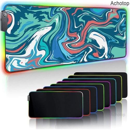 Strata Liquid Large LED Light RGB Large Gaming Mouse Pad USB Wired Gamer Mousepad XXL Mice Mat 7 Dazzle Colors for Computer PC