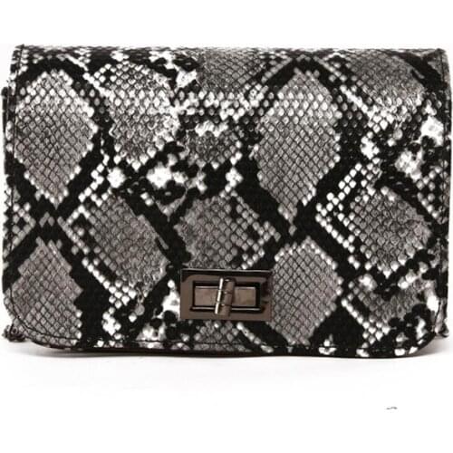 Leather Flap Bag Serpentine Chain Bags A Main Small Snake Print Shoulder Bag Messenger Handbags for Women Pu