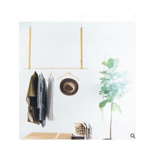 Creative leather solid wood hanger clothing store clothes hanger display rack roof hanger