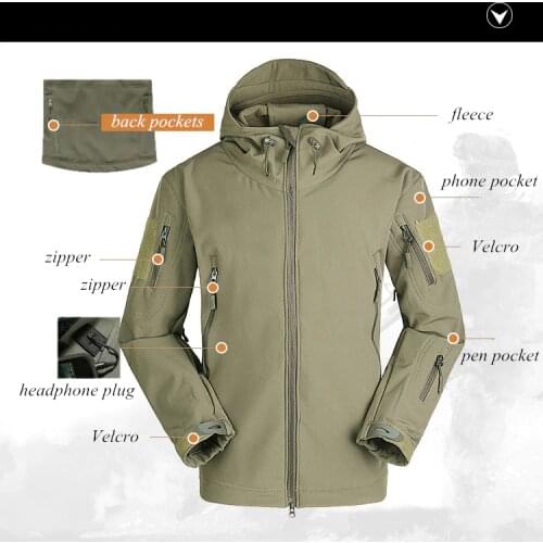 Outdoor Waterproof SoftShell Jacket Hunting windbreaker ski Coat hiking rain camping fishing tactical Clothing Men&Women