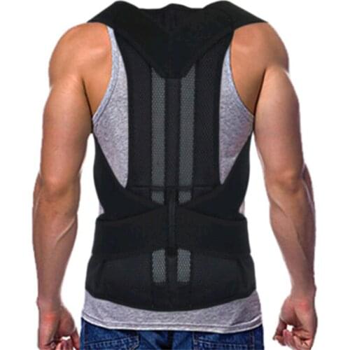 Male Back Support Belt Back Pain Brace Back Belt Lumbar Posture Corrector Belt for Men Women Adjustable Shoulder Straps