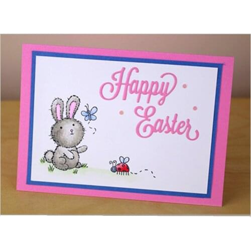 Word Happy Easter Metal Cutting Dies Stencils DIY Scrapbooking Album Paper Cards Craft Decoration Embossing Word Dies