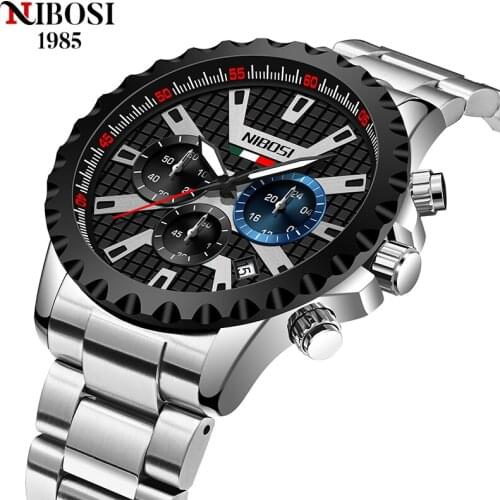 NIBOSI Blue Sport Fashion Mens Watches Top Brand Luxury Golden Quartz Stainless Steel Waterproof Wrist WatchRelogio Masculino