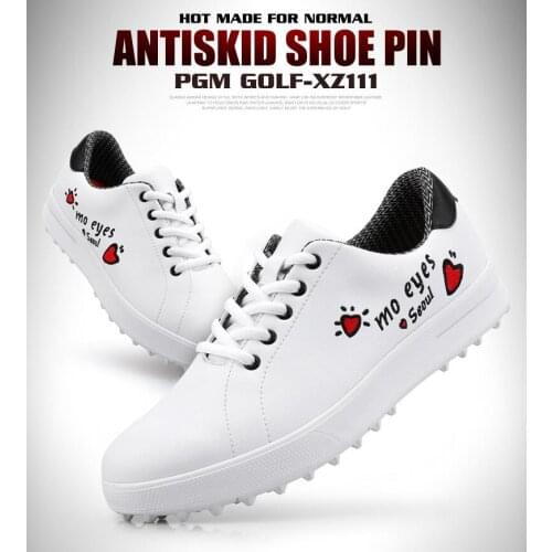 2019 new Golf shoes ladies waterproof Korean style wild white shoes soft microfiber