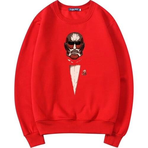 2021 New Style Japanese Manga Autumn Unisex Hoodie Attack on Titan Printed Man Pullover Cartoon Colossal God Father Clothes Male